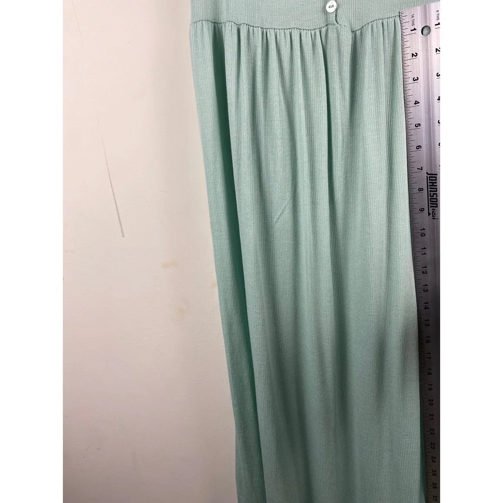 See You Monday Sage Green Ribbed Maxi Dress Flutter Sleeve V-Neck‎ XL NWT